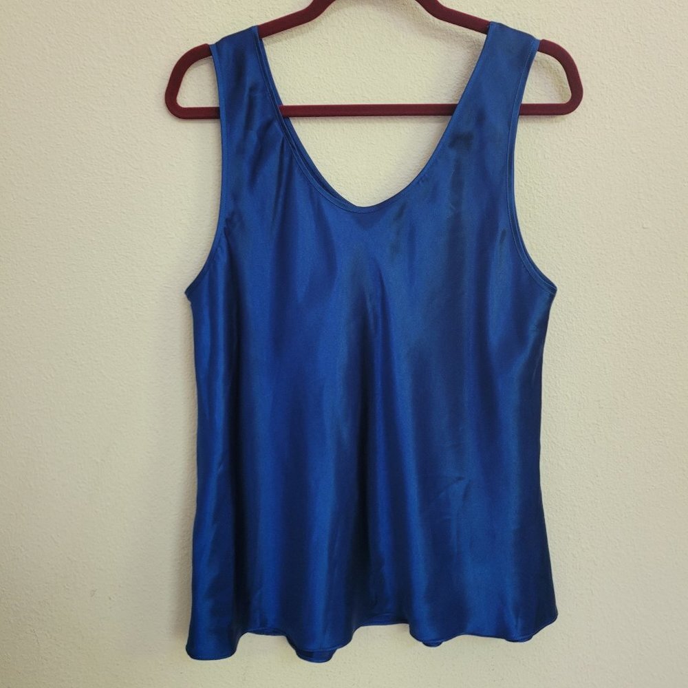 Oscar de la Renta Pink Label Satin Top Large Layering Camisole Sleepwear - Picture 2 of 6
